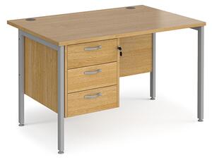 Moline 1200mm Computer Desk In Oak Silver With 3 Drawers