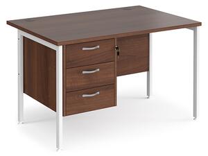 Moline 1200mm Computer Desk In Walnut White With 3 Drawers