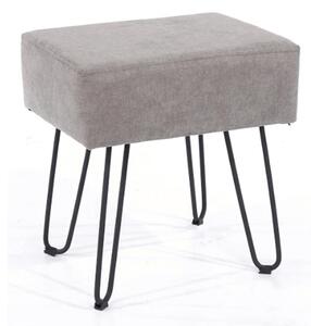 Airdrie Fabric Rectangular Stool In Grey With Metal Legs