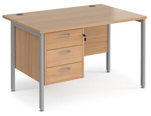 Moline 1200mm Computer Desk In Beech Silver With 3 Drawers