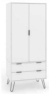 Avoch Wooden Wardrobe In White With 2 Doors And 2 Drawers