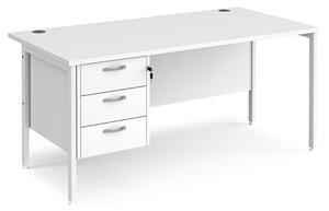 Moline 1600mm Computer Desk In White With 3 Drawers