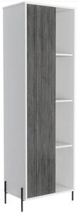 Dunster Wooden Display Cabinet With 1 Door In White And Grey