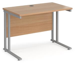 Mears 1000mm Cantilever Wooden Computer Desk In Beech Silver