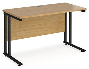 Mears 1200mm Cantilever Wooden Computer Desk In Oak Black