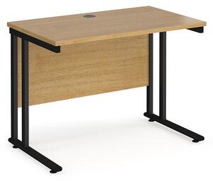 Mears 1000mm Cantilever Wooden Computer Desk In Oak Black