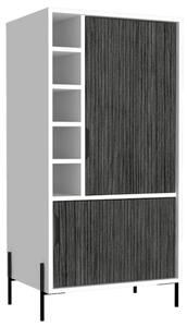 Dunster Wine Cabinet With 2 Doors In White And Grey