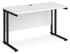 Mears 1200mm Cantilever Wooden Computer Desk In White Black