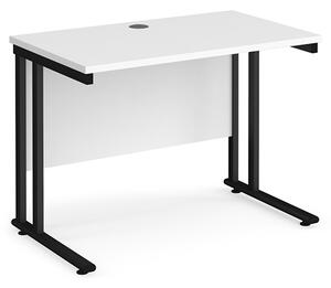 Mears 1000mm Cantilever Wooden Computer Desk In White Black