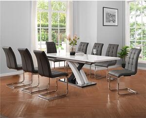 Axara Large Extending Grey Dining Table 8 Paris Grey Chairs