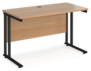 Mears 1200mm Cantilever Wooden Computer Desk In Beech Black