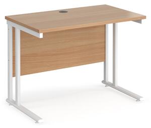 Mears 1000mm Cantilever Wooden Computer Desk In Beech White