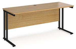 Mears 1600mm Cantilever Wooden Computer Desk In Oak Black