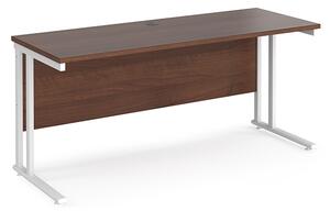 Mears 1600mm Cantilever Wooden Computer Desk In Walnut White