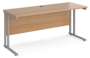 Mears 1600mm Cantilever Wooden Computer Desk In Beech Silver
