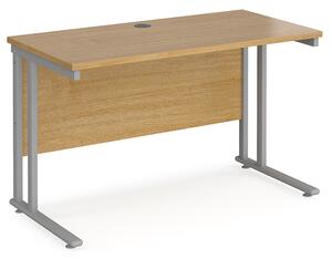 Mears 1200mm Cantilever Wooden Computer Desk In Oak Silver