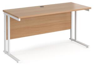 Mears 1400mm Cantilever Wooden Computer Desk In Beech White