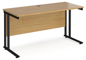 Mears 1400mm Cantilever Wooden Computer Desk In Oak Black