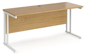 Mears 1600mm Cantilever Wooden Computer Desk In Oak White