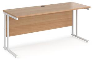 Mears 1600mm Cantilever Wooden Computer Desk In Beech White