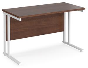Mears 1200mm Cantilever Wooden Computer Desk In Walnut White