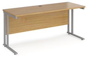 Mears 1600mm Cantilever Wooden Computer Desk In Oak Silver