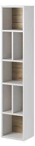 Torino Wooden Bookcase 7 Shelves In Matt White And San Remo Oak