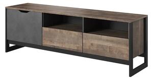 Adkins Wooden TV Stand With 1 Door 2 Drawers In Grande Oak