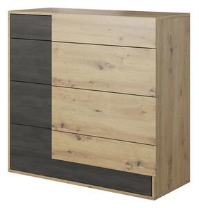 Barrie Wooden Chest Of 4 Drawers In Artisan Oak