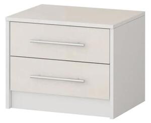 Albany Wooden Bedside Cabinet With 2 Drawers In Silk And White