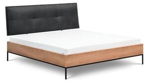 Lowell Wooden Double Bed In Caramel Oak