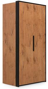 Logan Wooden Wardrobe Right With 1 Folding Door In Lancelot Oak