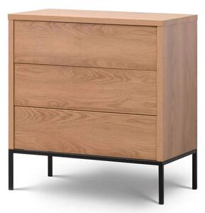 Lowell Wooden Chest Of 3 Drawers In Caramel Oak