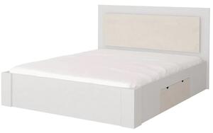 Albany Wooden Divan King Size Bed In Silk And White With LED