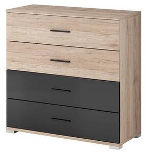 Basalt Wooden Chest Of 4 Drawers In San Remo Oak