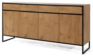 Logan Wooden Sideboard With 4 Doors 4 Drawers In Lancelot Oak