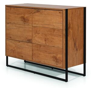 Logan Wooden Chest Of 6 Drawers In Lancelot Oak