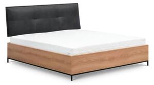 Lowell Wooden Ottoman Double Bed In Caramel Oak