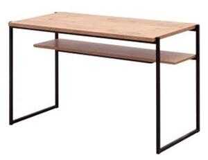 Logan Wooden Laptop Desk With Shelf In Lancelot Oak