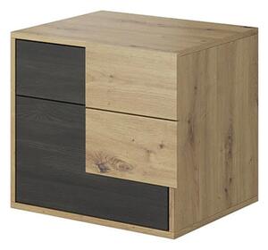 Barrie Wooden Bedside Cabinet With 2 Drawers In Artisan Oak