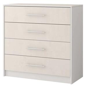 Albany Wooden Chest Of 4 Drawers In Silk And White