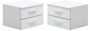 Senoia Set Of 2 High Gloss Bedside Cabinets In White