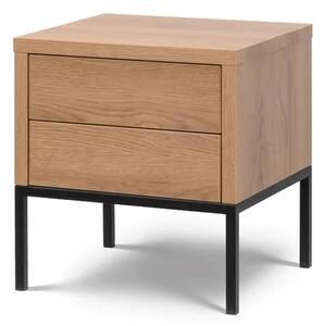 Lowell Wooden Bedside Cabinet With 2 Drawers In Caramel Oak