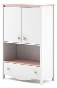 Merrill Kids Wooden Highboard 2 Doors 1 Drawer In Matt White