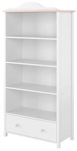 Lenoir Kids Wooden Bookcase With 3 Shelves In Matt White