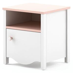 Merrill Kids Wooden Bedside Cabinet With 1 Door In Matt White