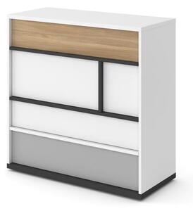 Indio Kids Wooden Chest Of 5 Drawers In Matt White