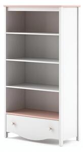 Merrill Kids Wooden Bookcase With 3 Shelves In Matt White