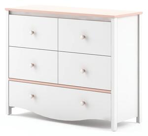 Merrill Kids Wooden Chest Of 5 Drawers In Matt White