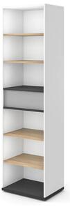 Indio Kids Wooden Bookcase 1 Drawer 4 Shelves In Matt White